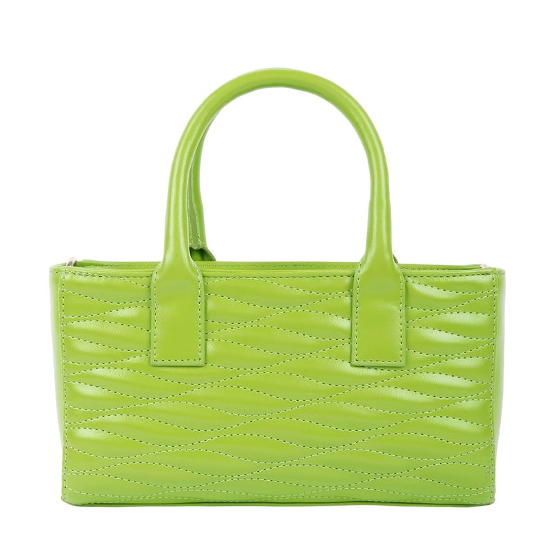 KLEIO Vegan Leather Quilted Medium HandBag with Long Strap and Zip Closure for Women/Girls - Image 3